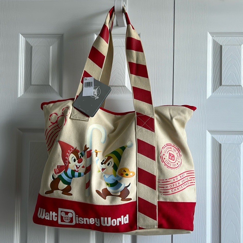 Disney Parks Walt Disney World Chip and Dale Holiday Tote Bag
